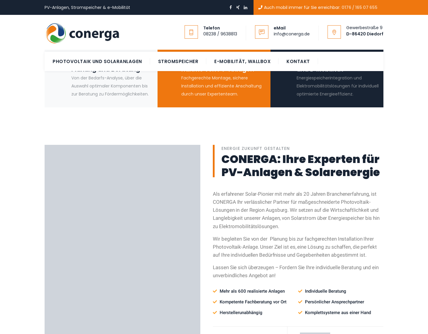 Aktuelle Website-Vorschau von CONERGA - alternative energy concepts