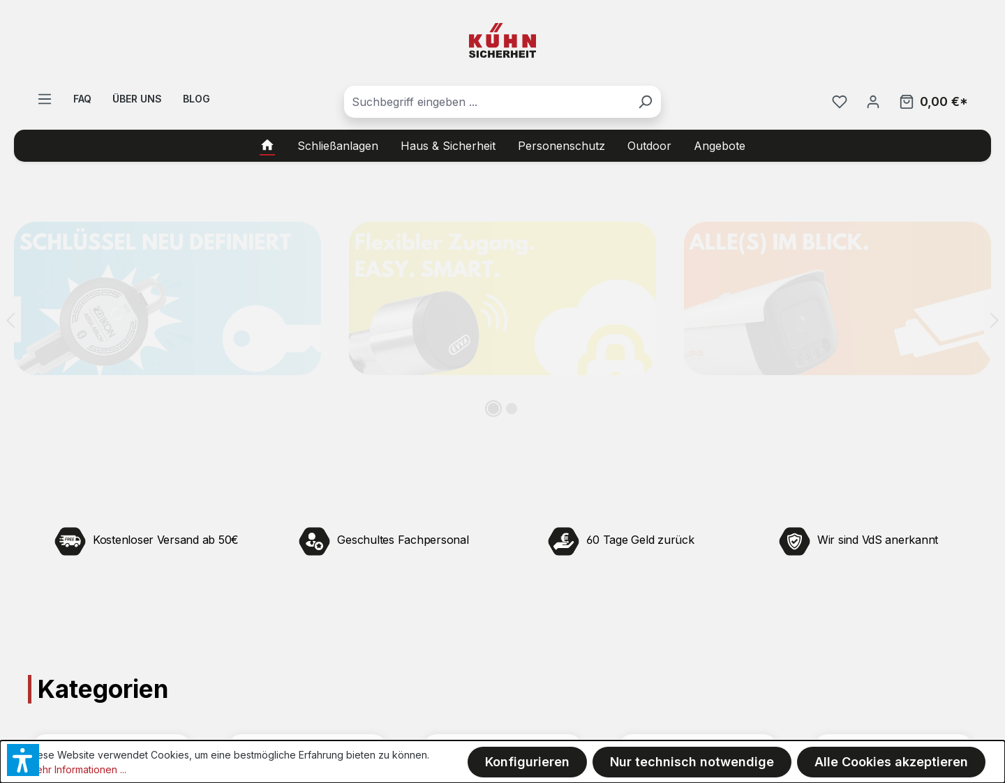 Aktuelle Website-Vorschau von Shop für Sicherheit
