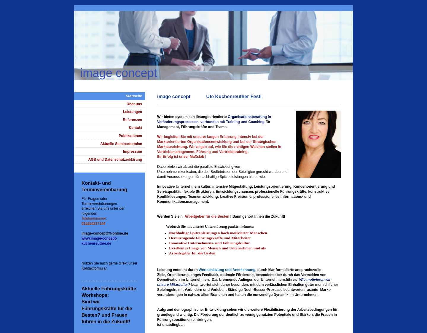 Aktuelle Website-Vorschau von image concept GmbH - Managementberatung