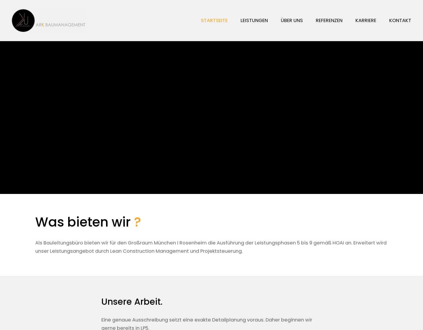 Aktuelle Website-Vorschau von ARK Baumanagement GmbH