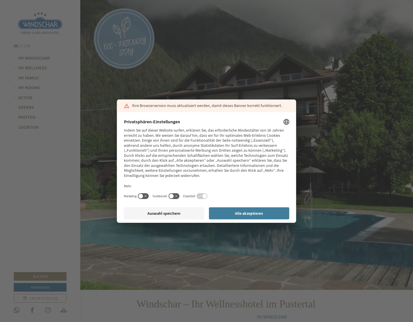Aktuelle Website-Vorschau von Windschar Ferien & Wellness Hotel