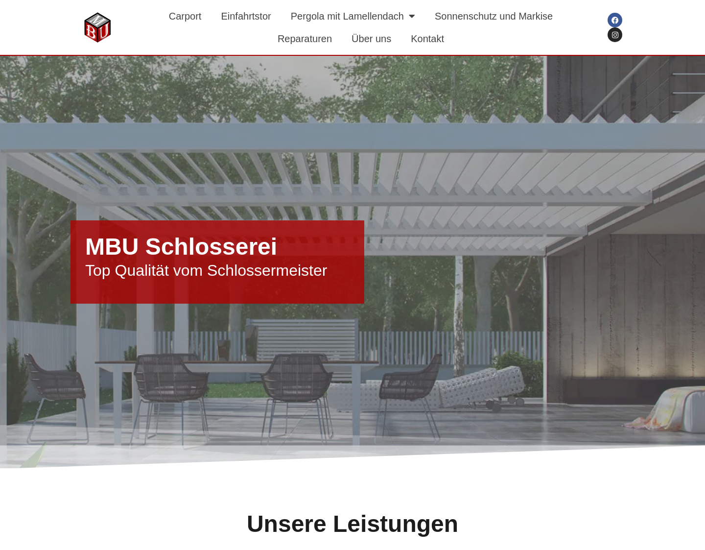 Aktuelle Website-Vorschau von MBU-Schlosserei