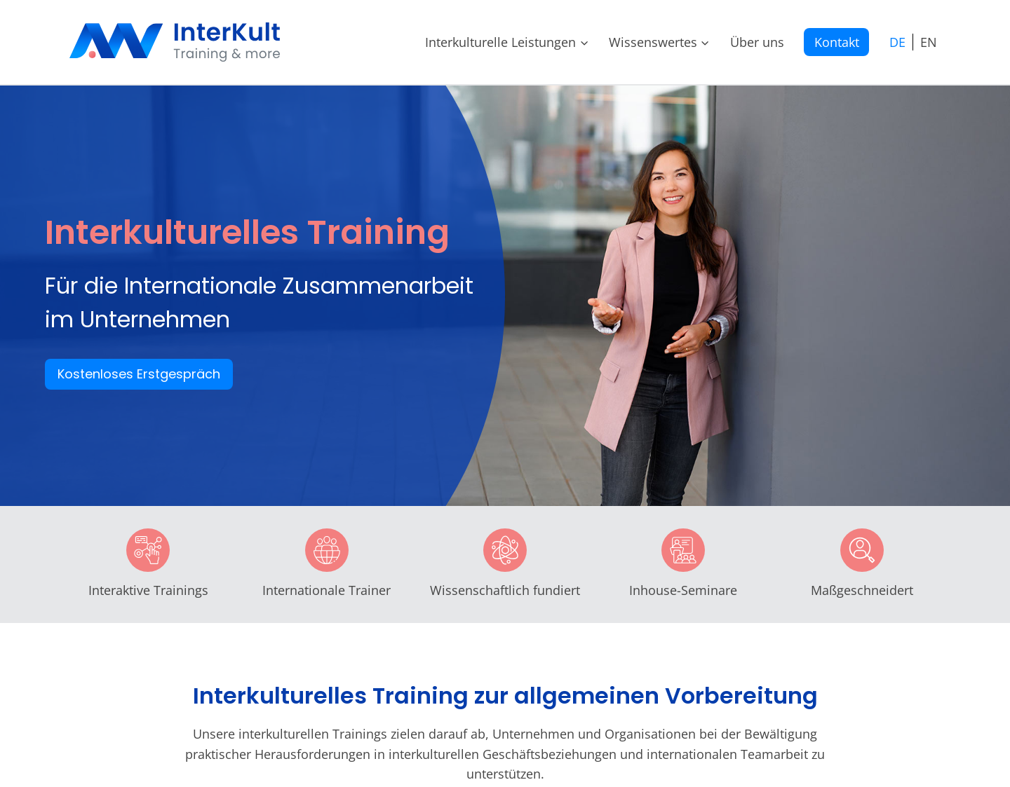 Aktuelle Website-Vorschau von InterKult Training & more