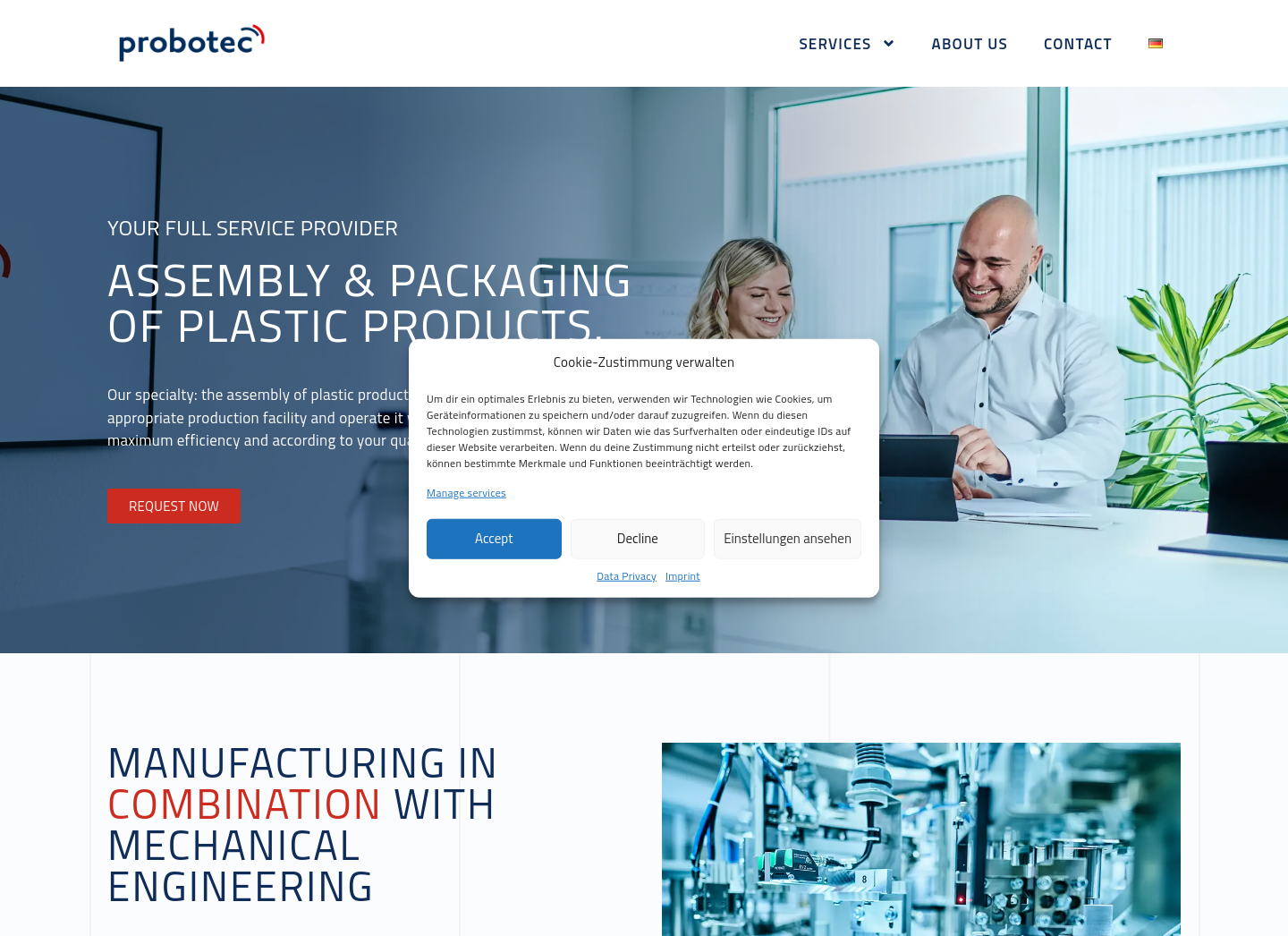 Aktuelle Website-Vorschau von Probotec GmbH