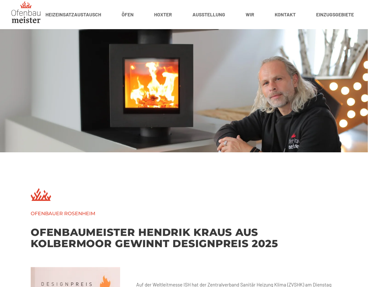 Aktuelle Website-Vorschau von Hendrik Kraus - Ofenbaumeister