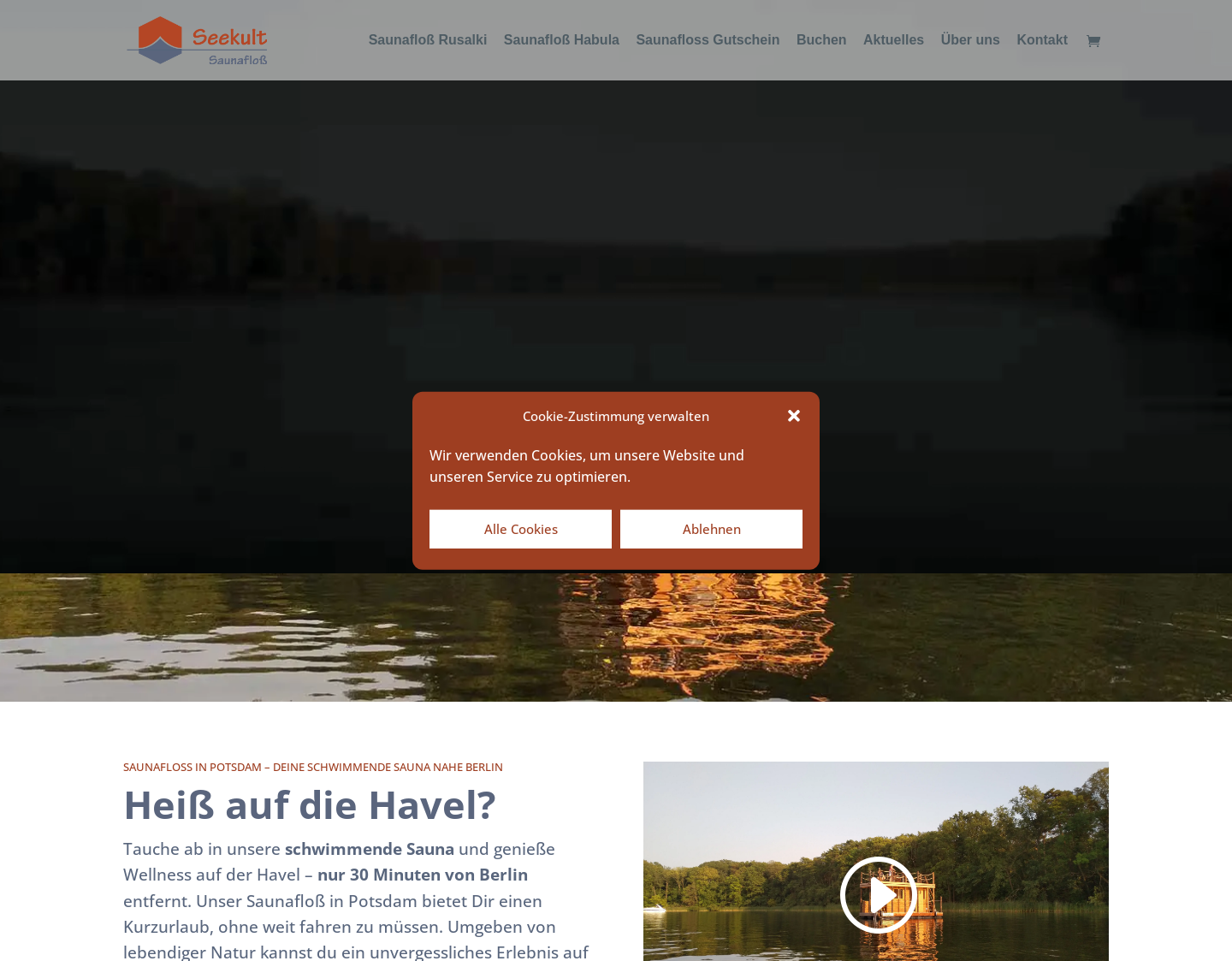 Aktuelle Website-Vorschau von Seekult Saunafloß