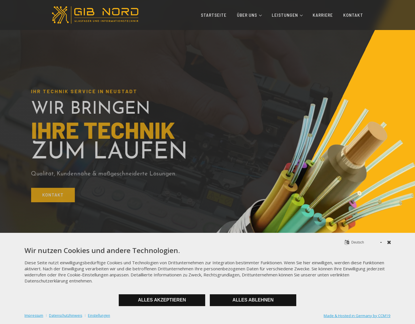Aktuelle Website-Vorschau von GIB- Nord Glasfaser- und Informationstechnik