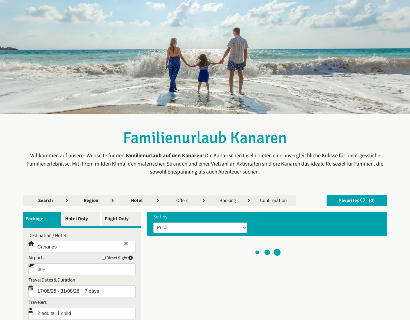 Aktuelle Website-Vorschau von Familienurlaub auf den Kanaren