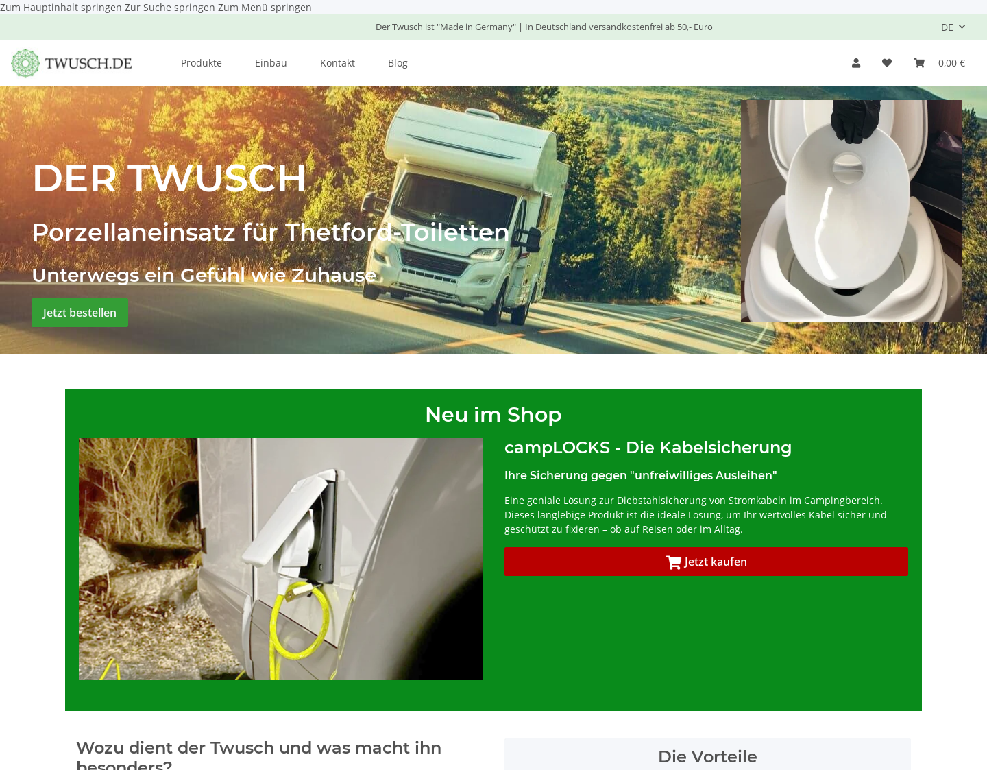 Aktuelle Website-Vorschau von TWUSCH Porzellaneinsatz für Thetford-Toiletten