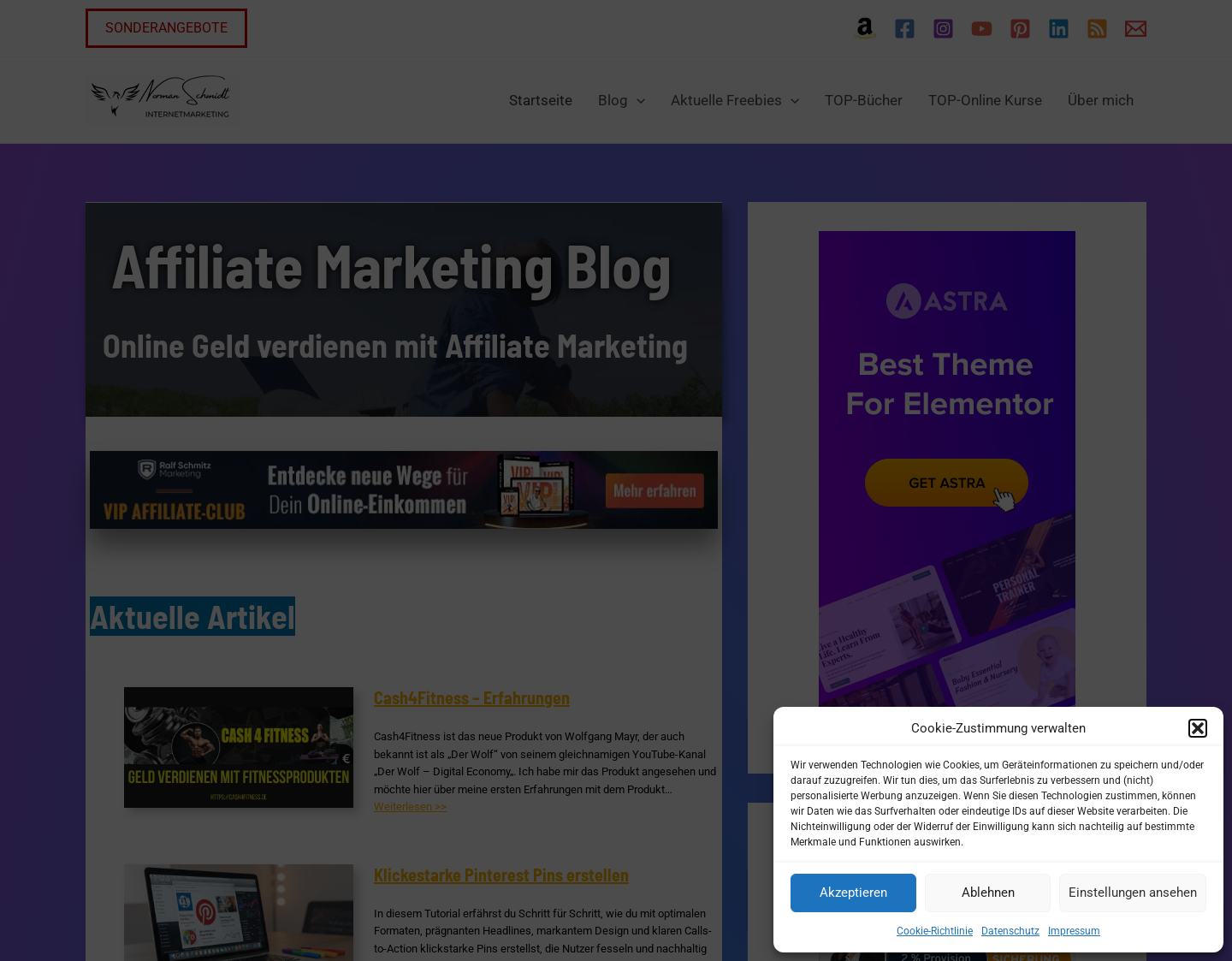 Aktuelle Website-Vorschau von Affiliate Marketing lernen