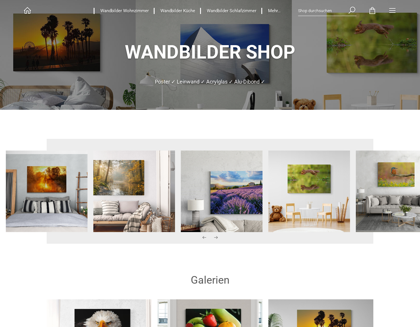 Aktuelle Website-Vorschau von Wandbilder Shop