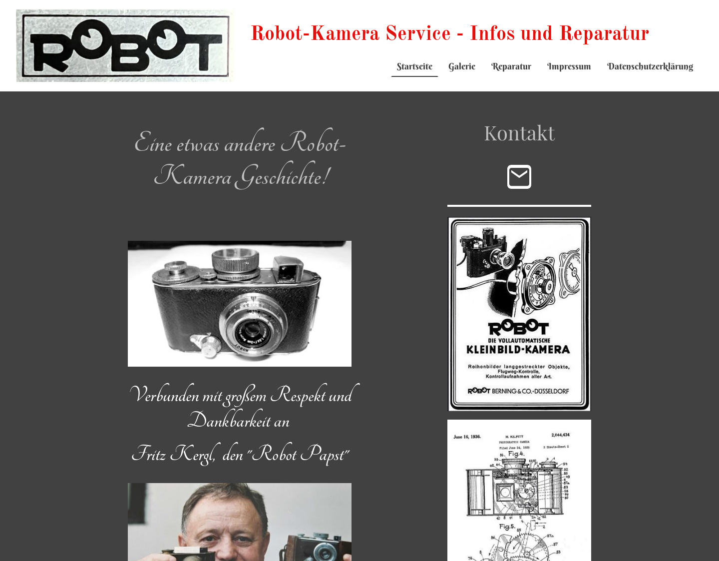 Aktuelle Website-Vorschau von Robot-Kamera Service