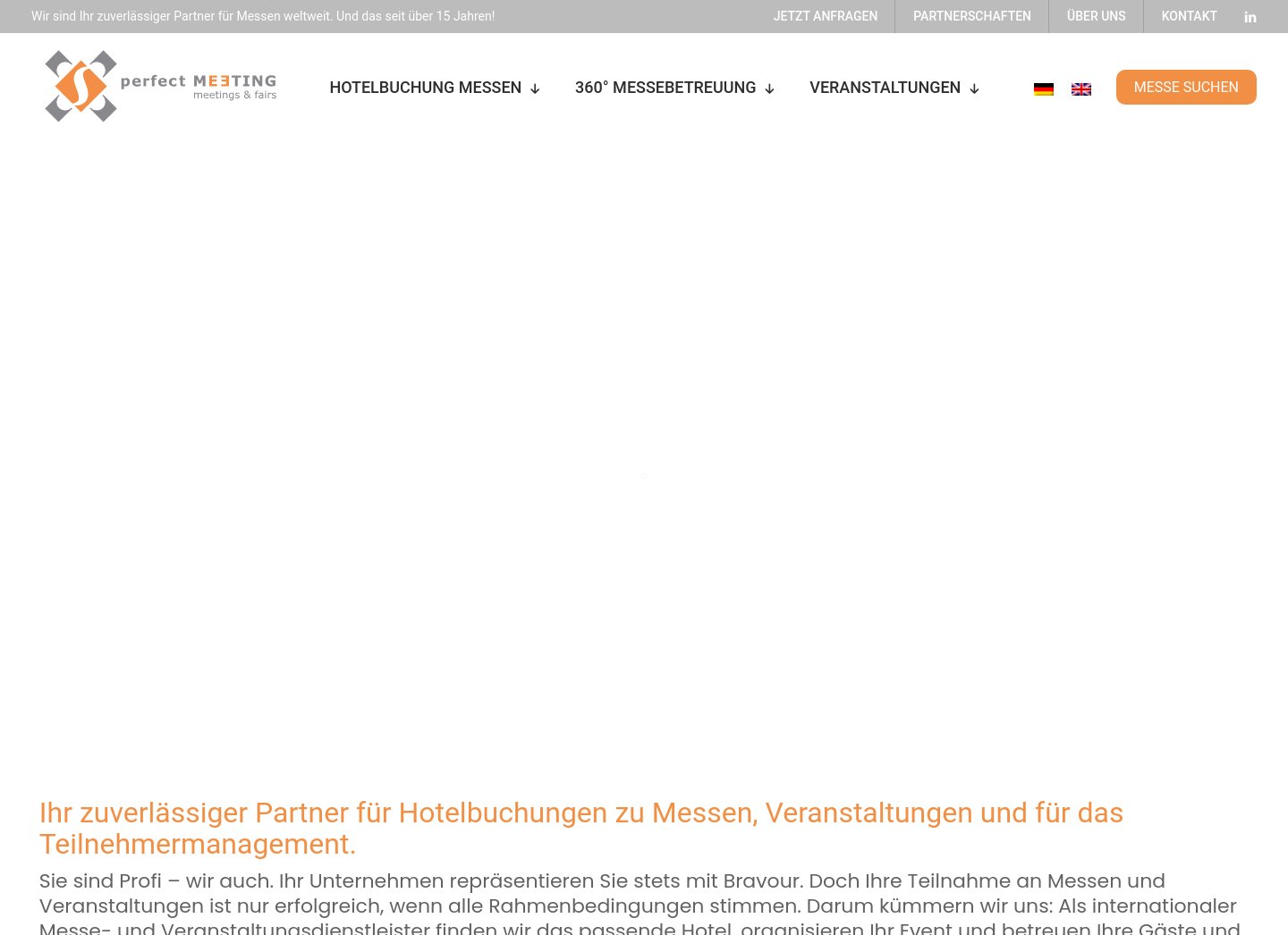 Aktuelle Website-Vorschau von Perfect Meeting GmbH