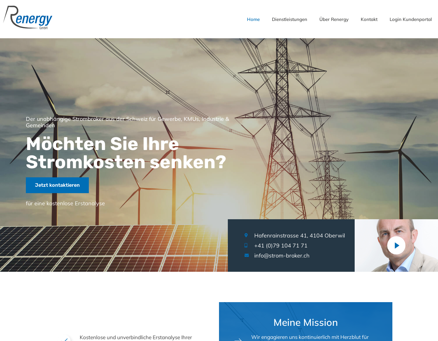 Aktuelle Website-Vorschau von Unabhängiger Strombroker - Renergy Gmbh