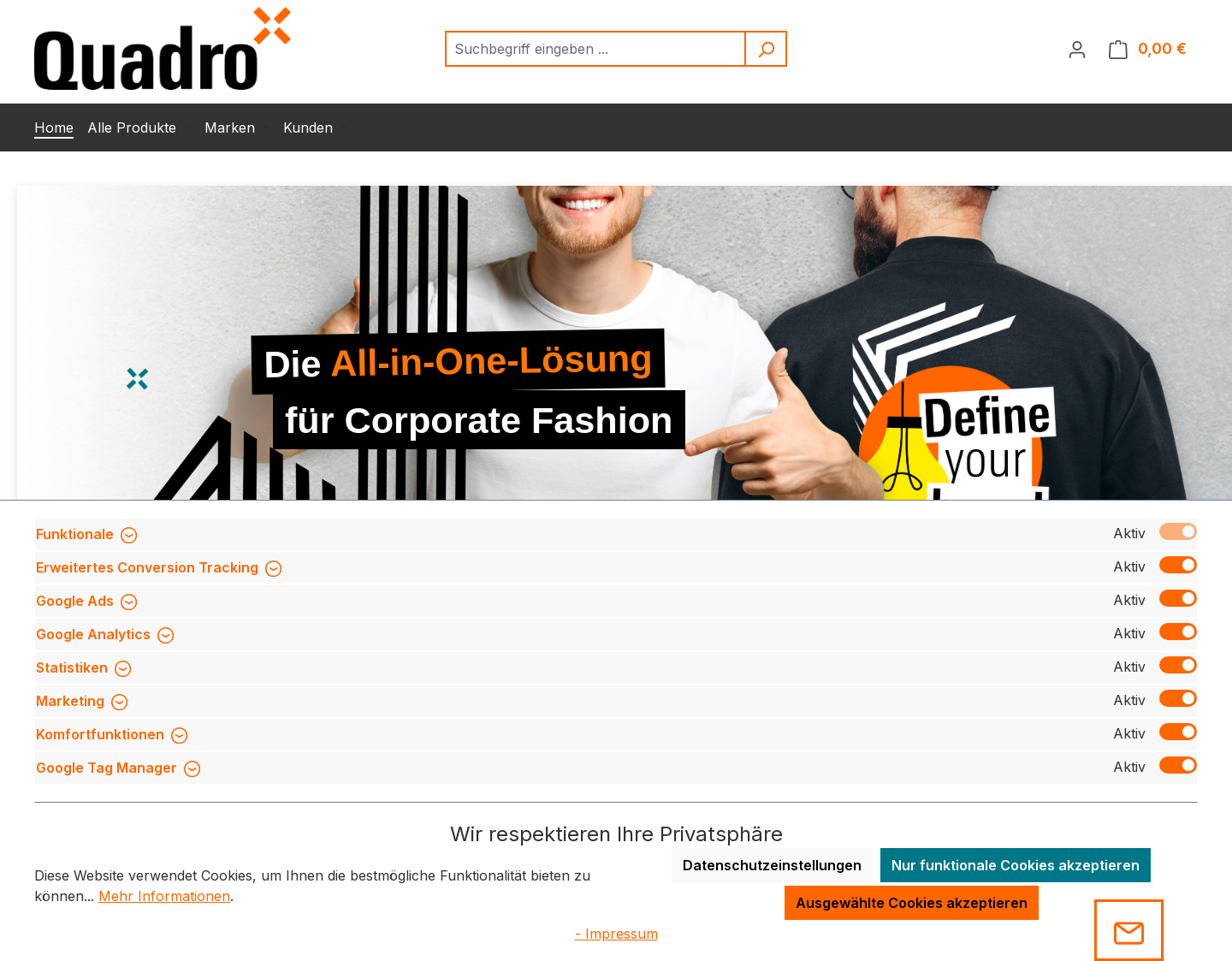 Aktuelle Website-Vorschau von Quadro GmbH