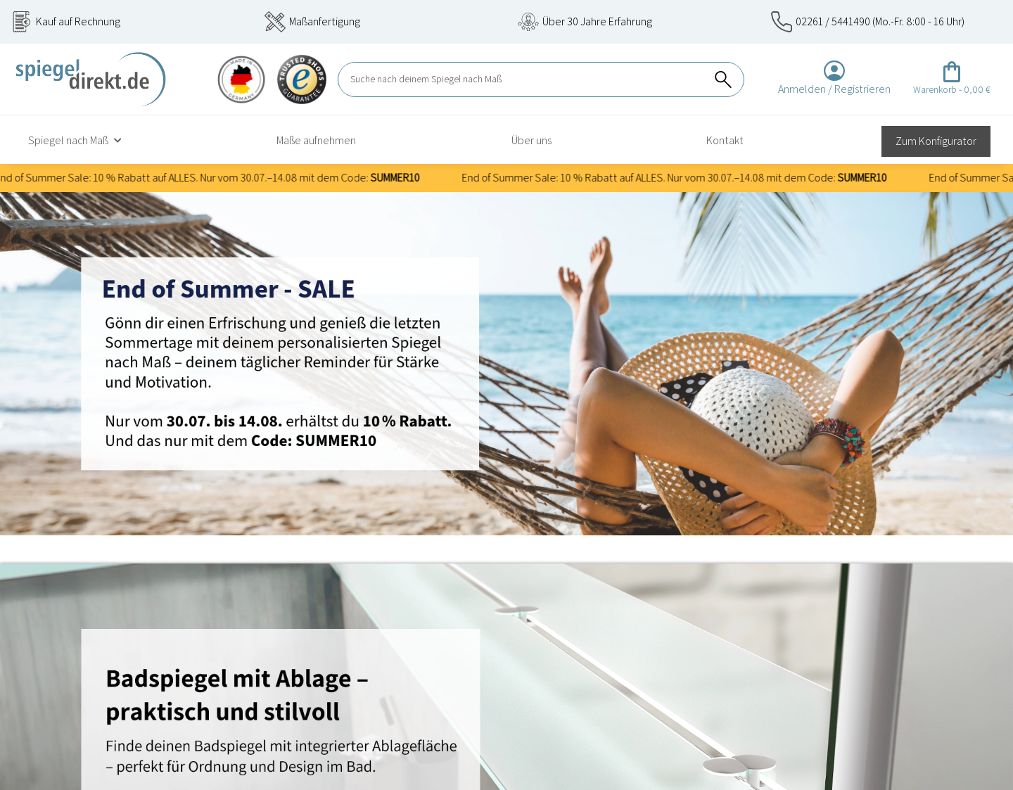 Aktuelle Website-Vorschau von Acura Badsysteme GmbH