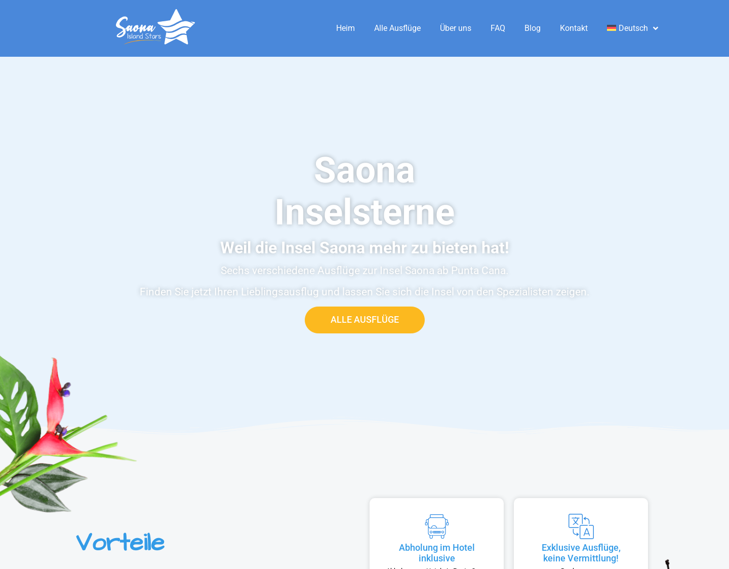 Aktuelle Website-Vorschau von Saona Island Stars