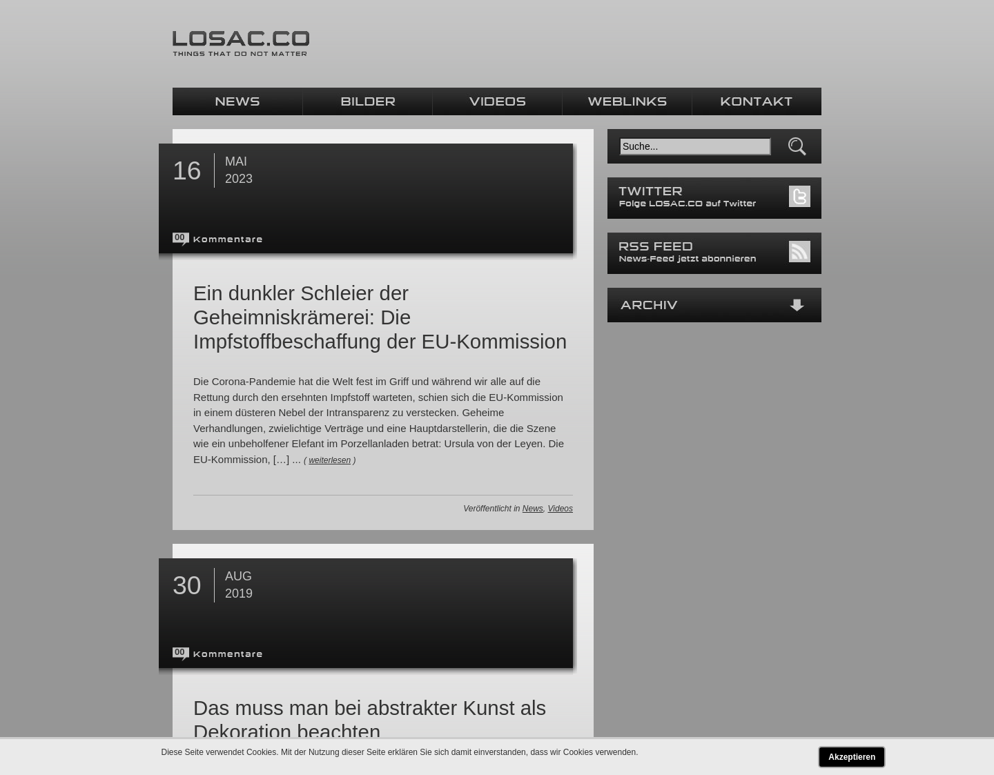 Aktuelle Website-Vorschau von LOSAC.CO der Viral und Onlinemarketing