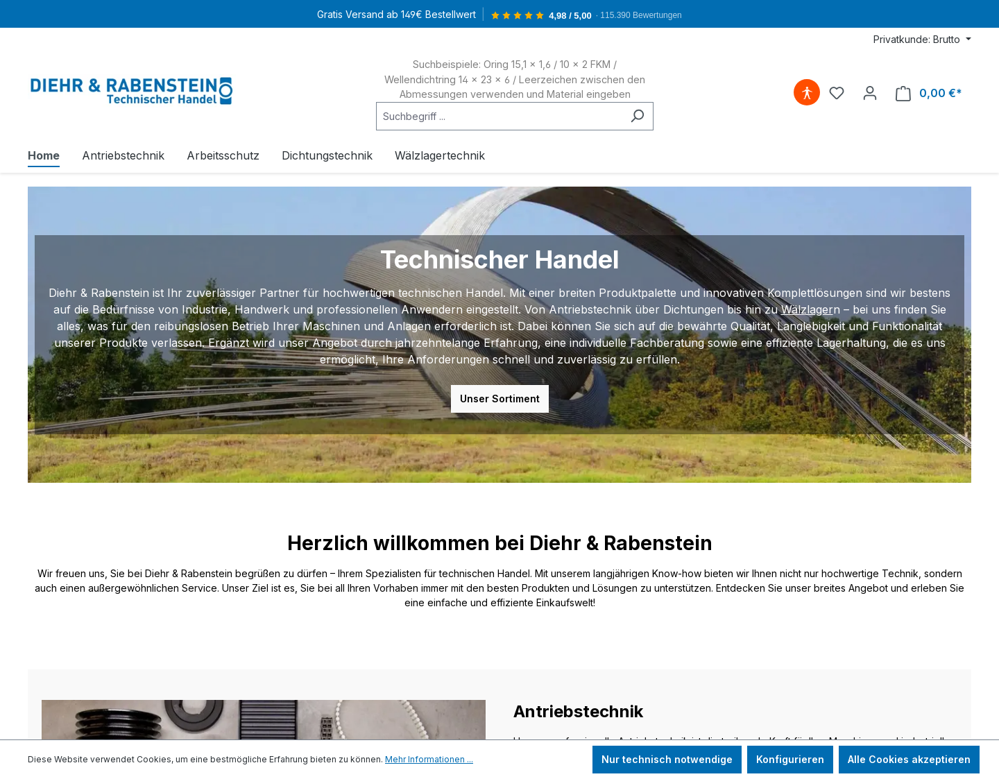 Aktuelle Website-Vorschau von Wolfgang Diehr & Harald Rabenstein GbR