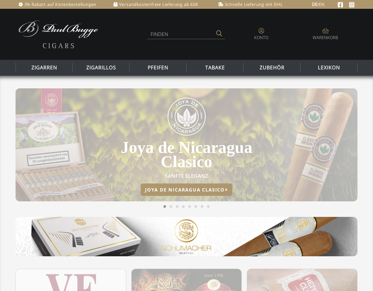 Aktuelle Website-Vorschau von Paul Bugge Cigars