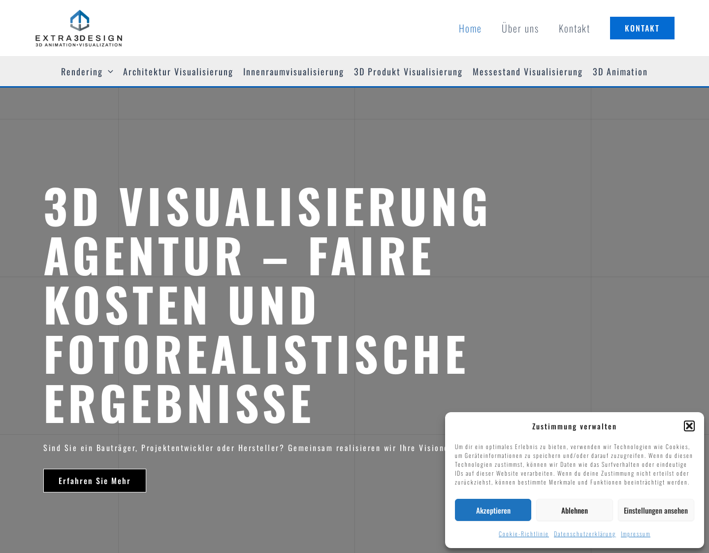 Aktuelle Website-Vorschau von Extra3Design