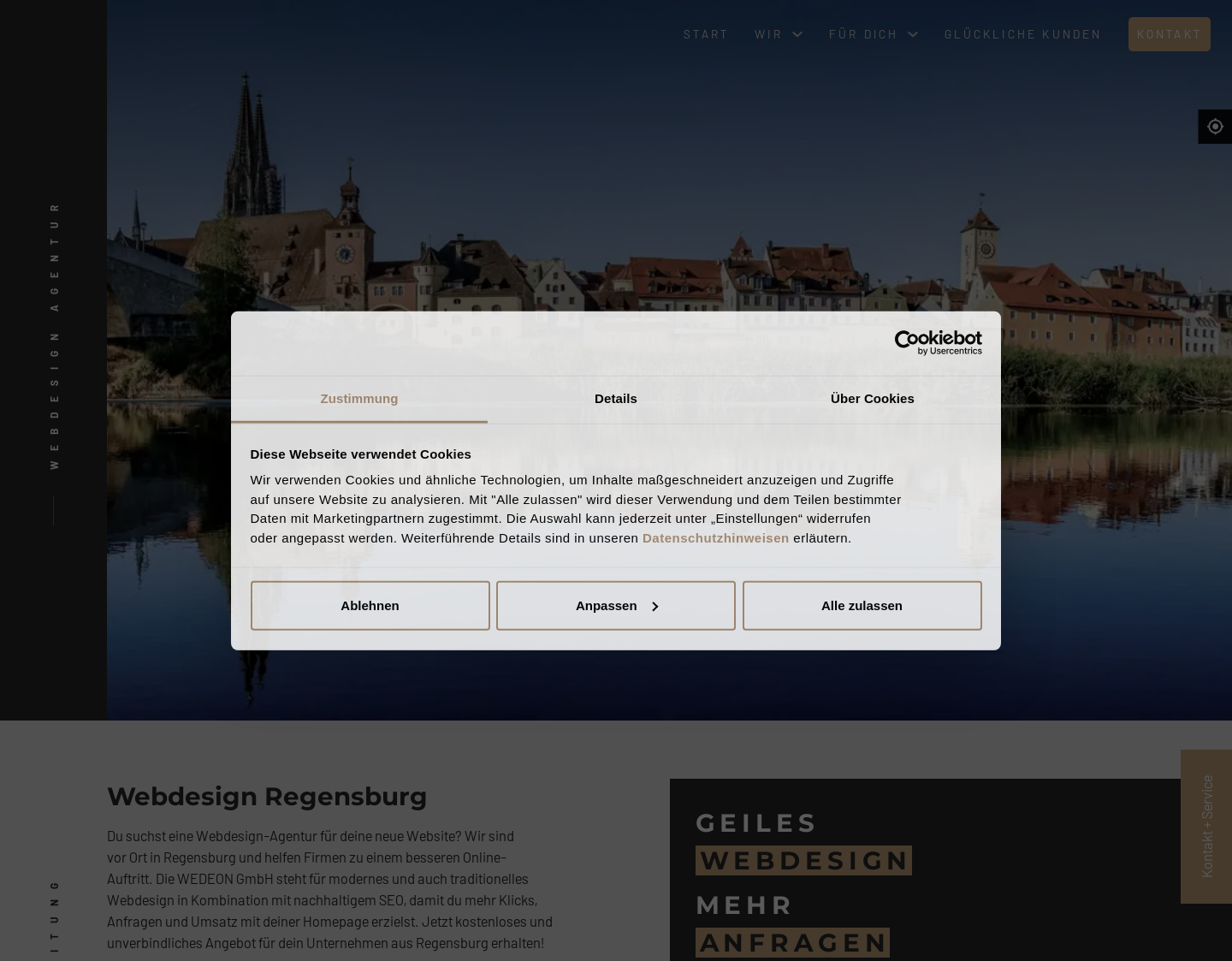 Aktuelle Website-Vorschau von Webdesign Regensburg