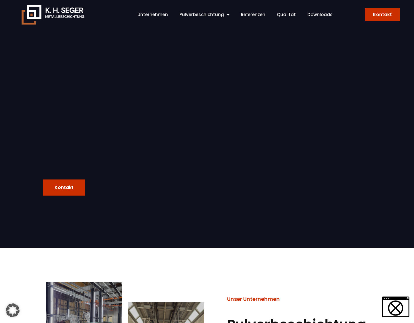 Aktuelle Website-Vorschau von K. H. SEGER Metallbeschichtung