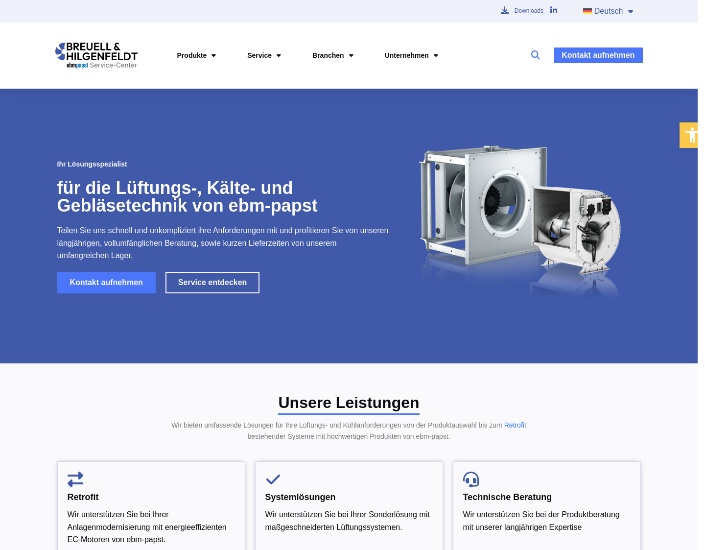 Aktuelle Website-Vorschau von Breuell & Hilgenfeldt GmbH