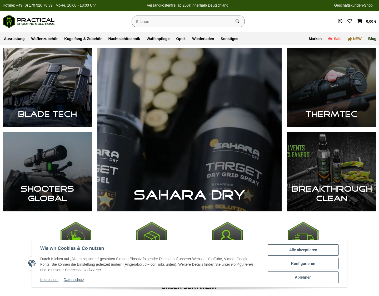 Aktuelle Website-Vorschau von Practical Shooting Solutions
