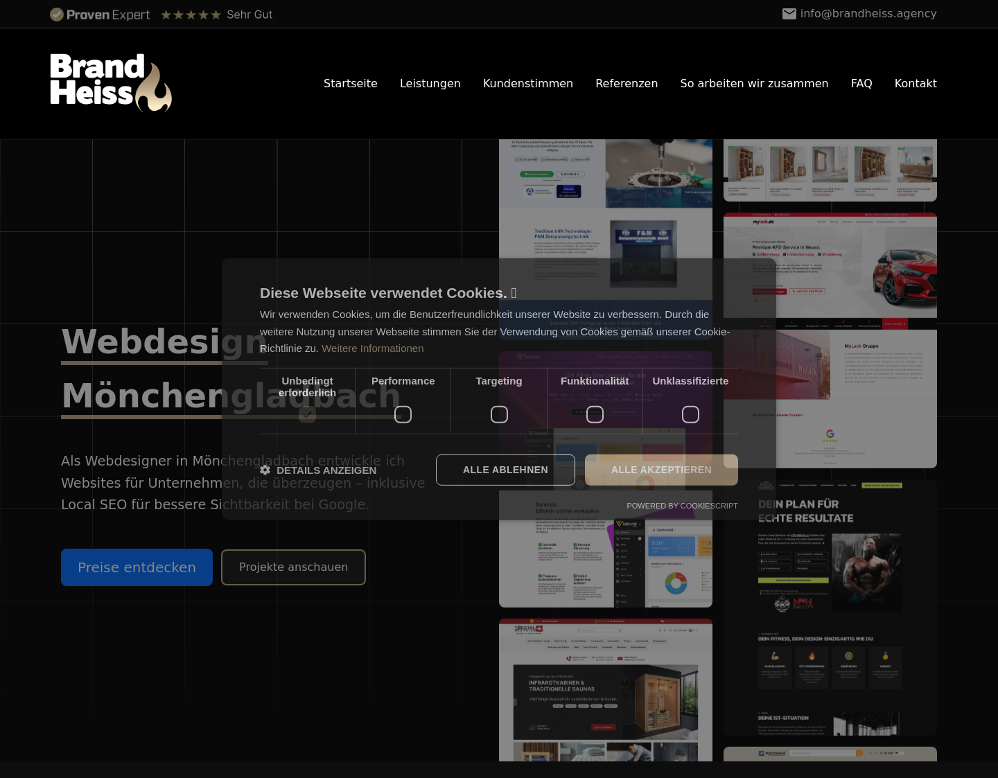 Aktuelle Website-Vorschau von BrandHeiss Agency