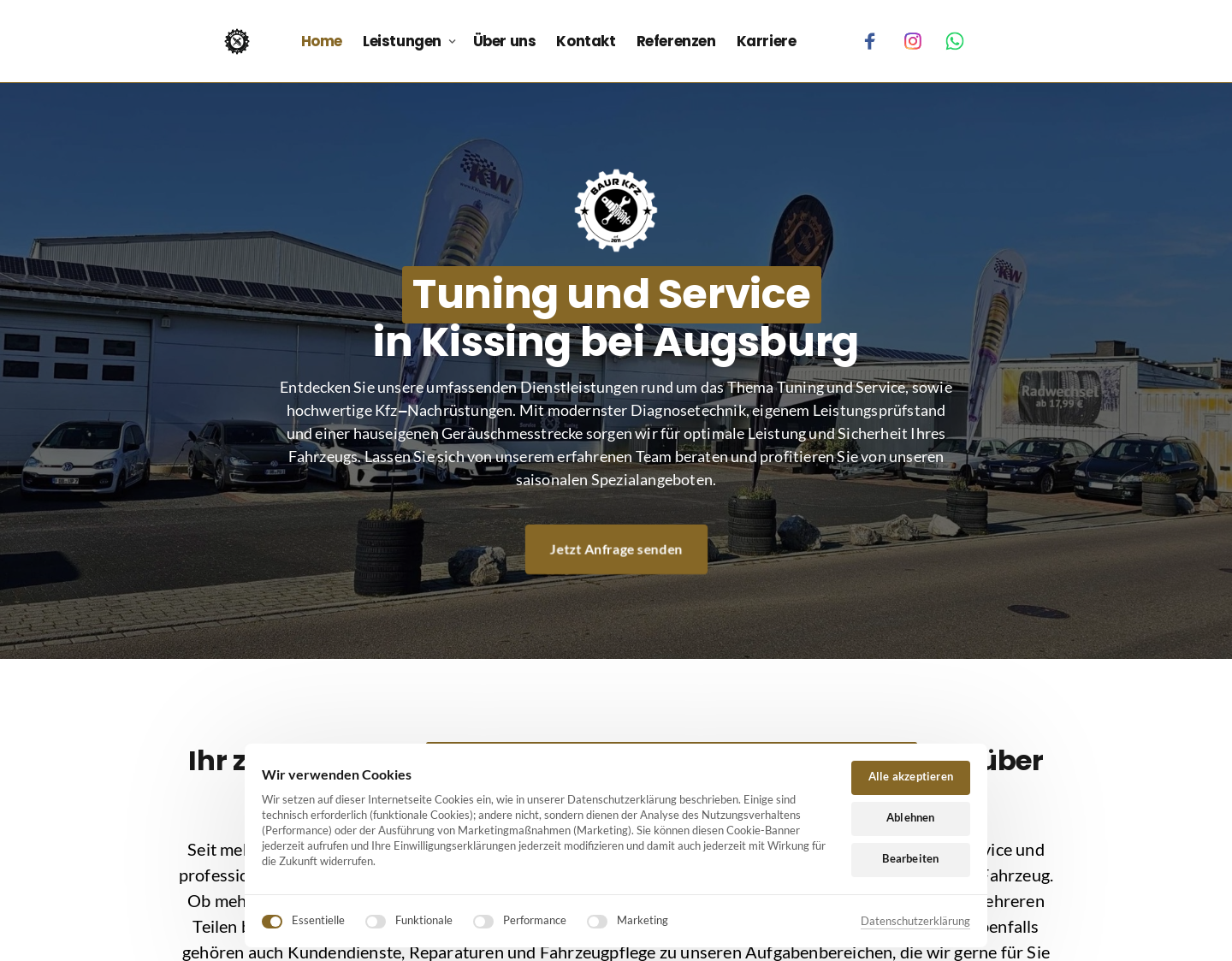 Aktuelle Website-Vorschau von Baur KFZ Service & Tuning