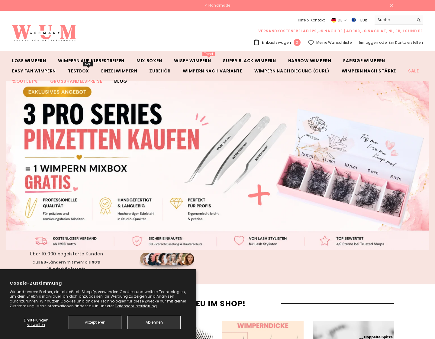 Aktuelle Website-Vorschau von WUM Germany