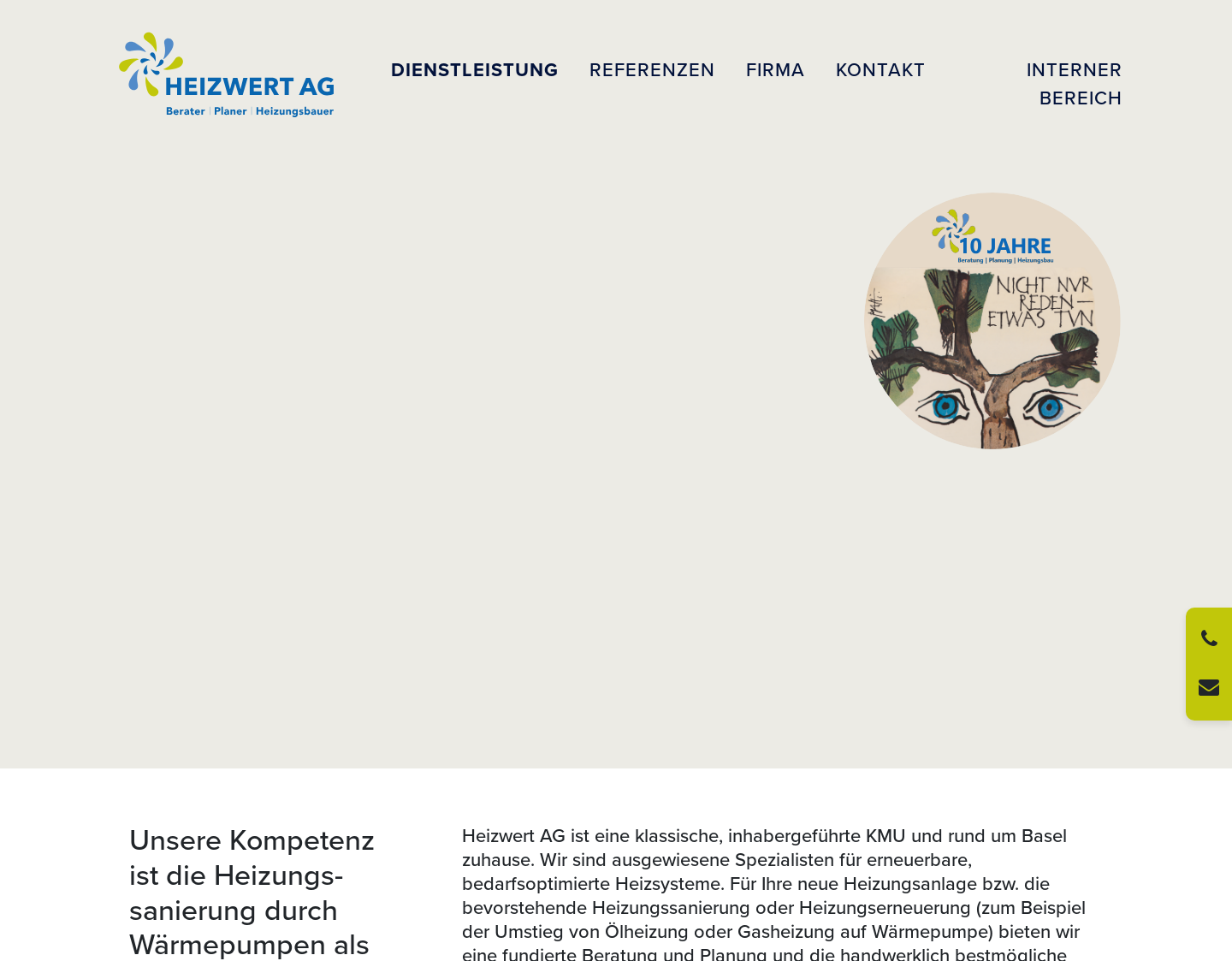 Aktuelle Website-Vorschau von Berater Planer Heizungsbauer - Heizwert AG