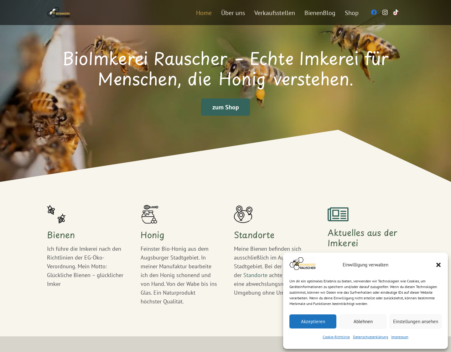 Aktuelle Website-Vorschau von BioImkerei Rauscher