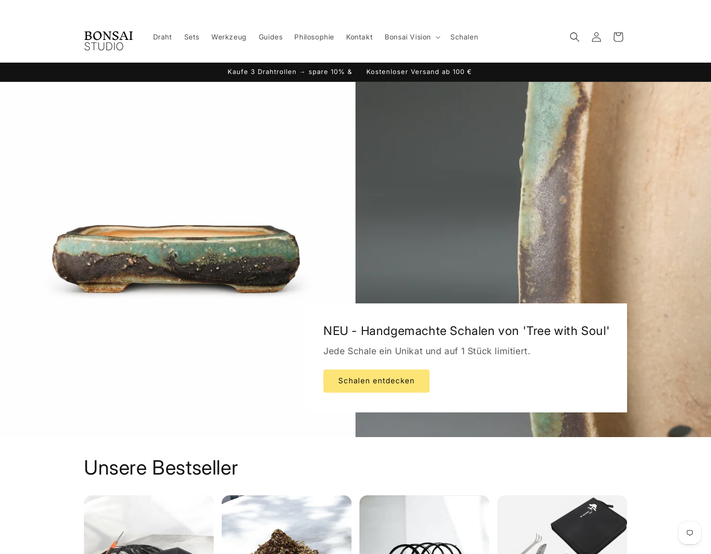 Aktuelle Website-Vorschau von Bonsai Studio