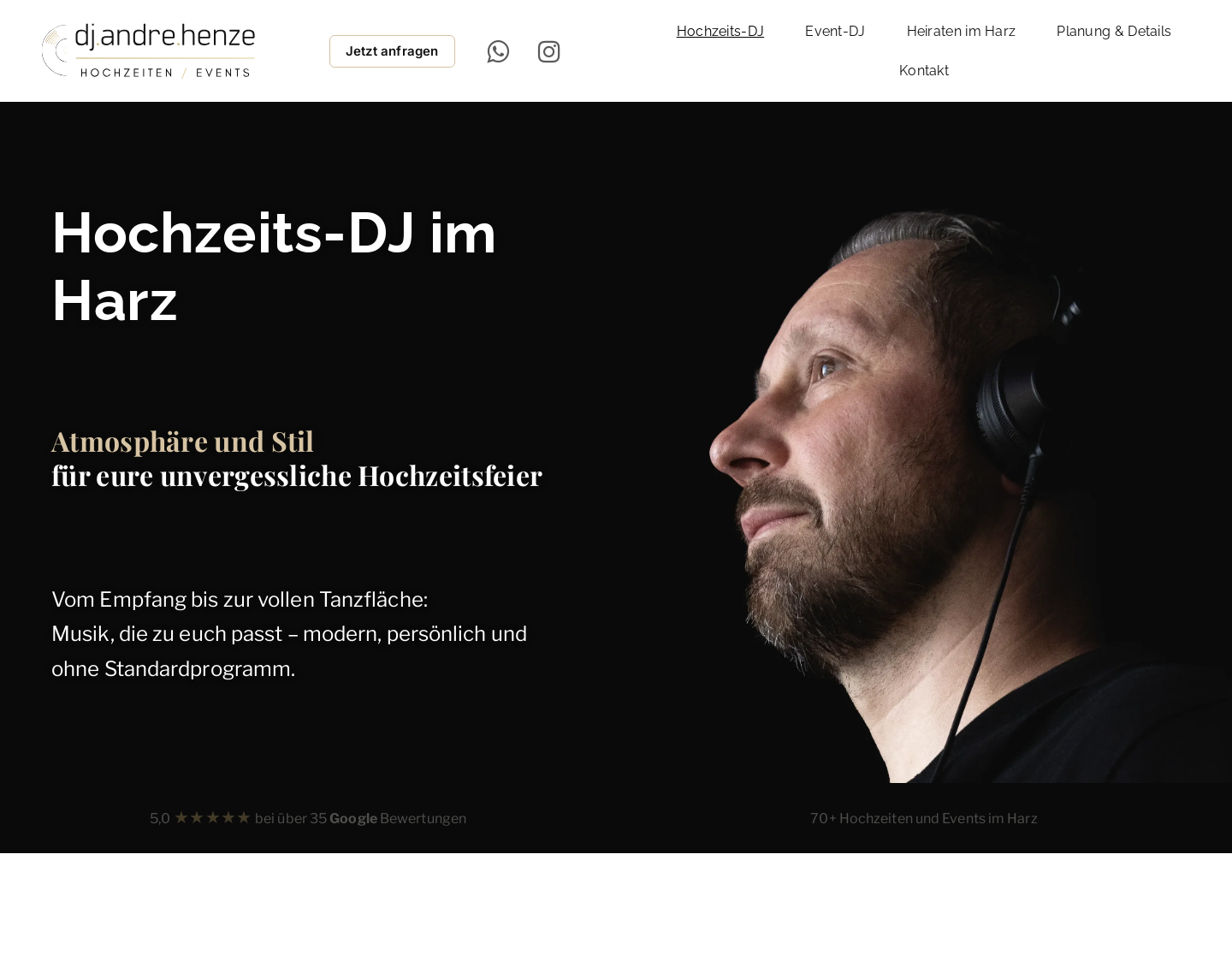 Aktuelle Website-Vorschau von DJ Andre Henze