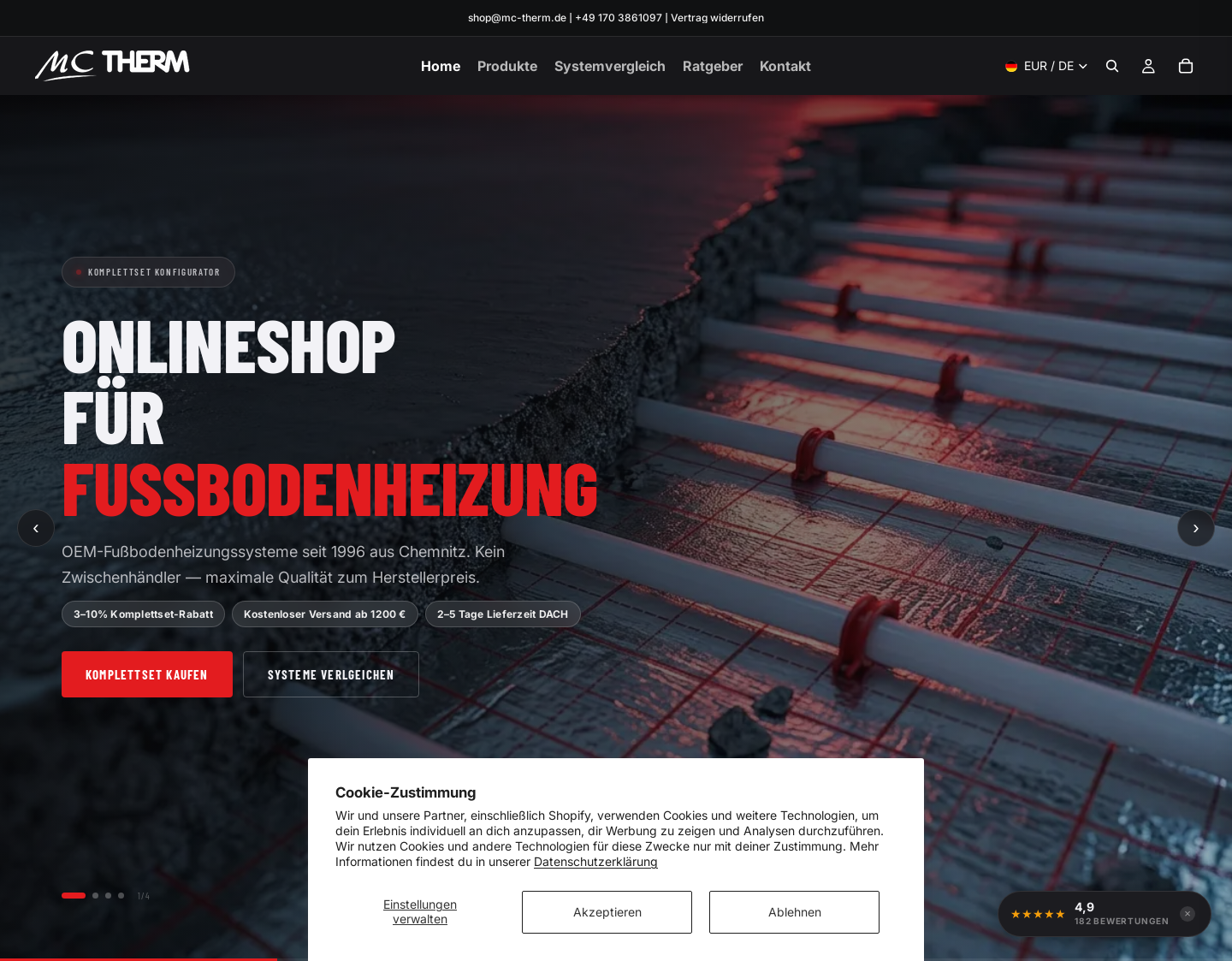 Aktuelle Website-Vorschau von MC Therm