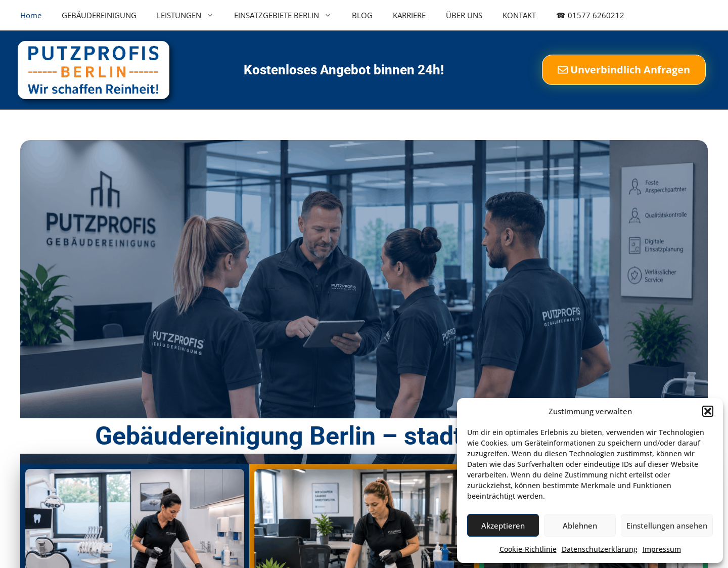Aktuelle Website-Vorschau von Reinigungsfirma Putzprofis Berlin
