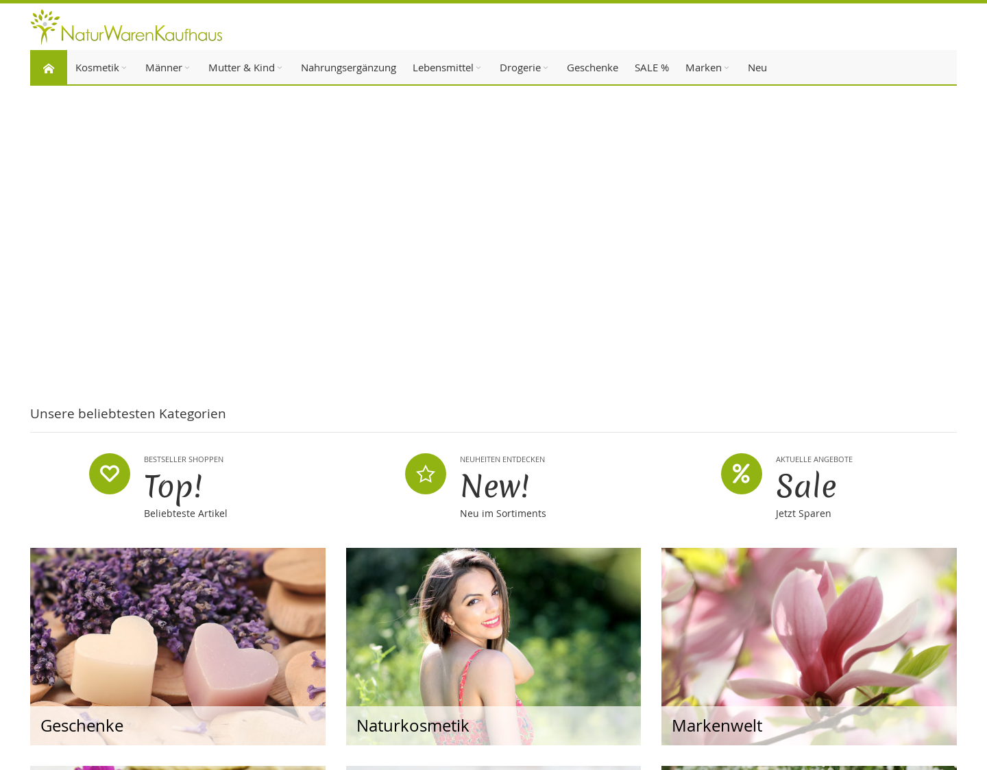 Aktuelle Website-Vorschau von NaturWarenKaufhaus