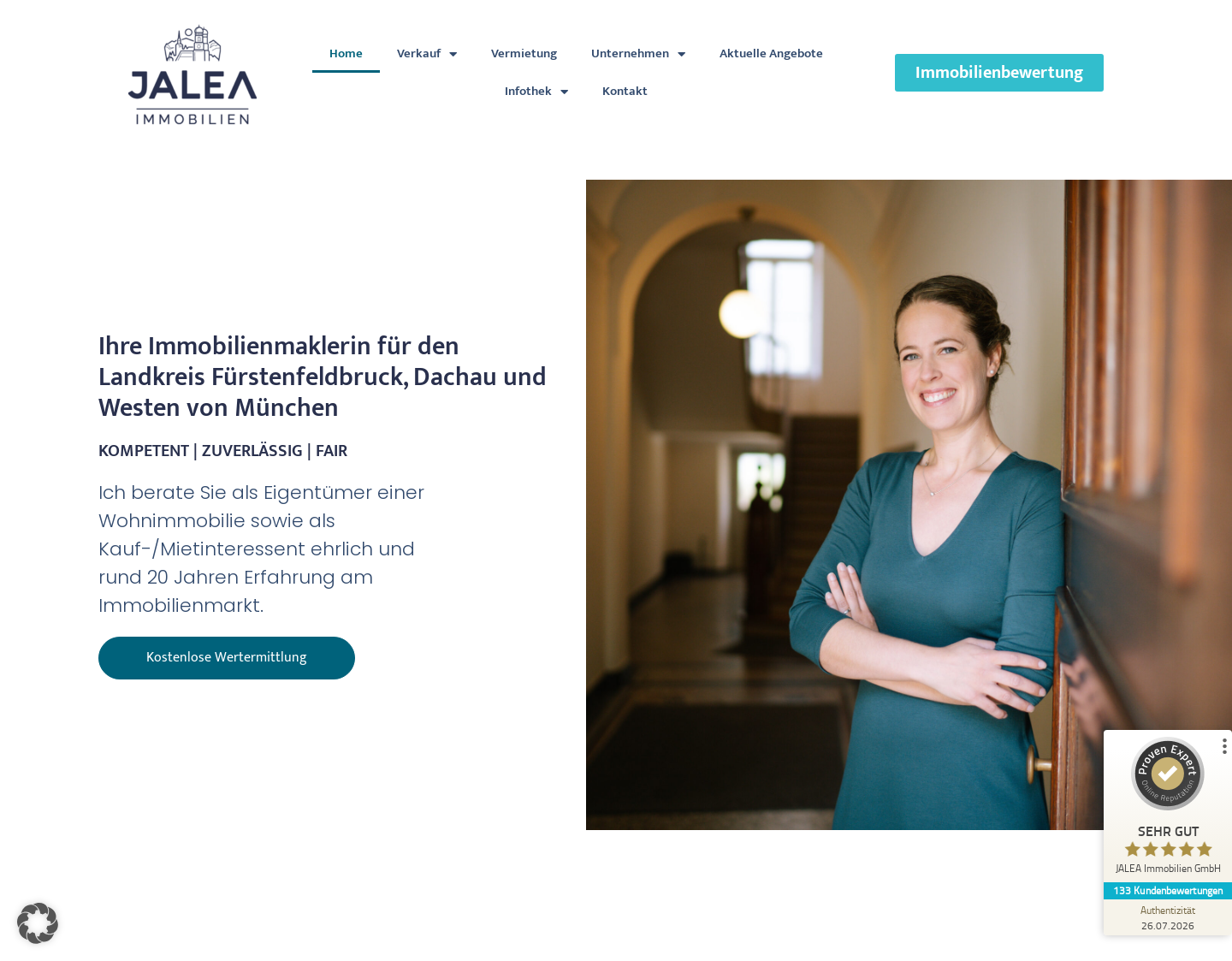Aktuelle Website-Vorschau von JALEA Immobilien GmbH