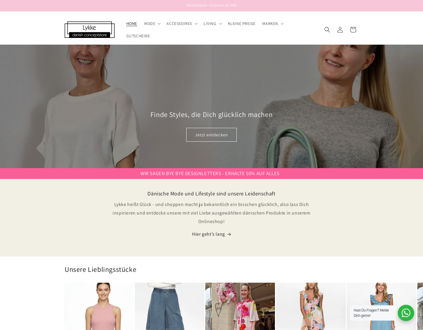 Aktuelle Website-Vorschau von Lykke Danish Conceptstore
