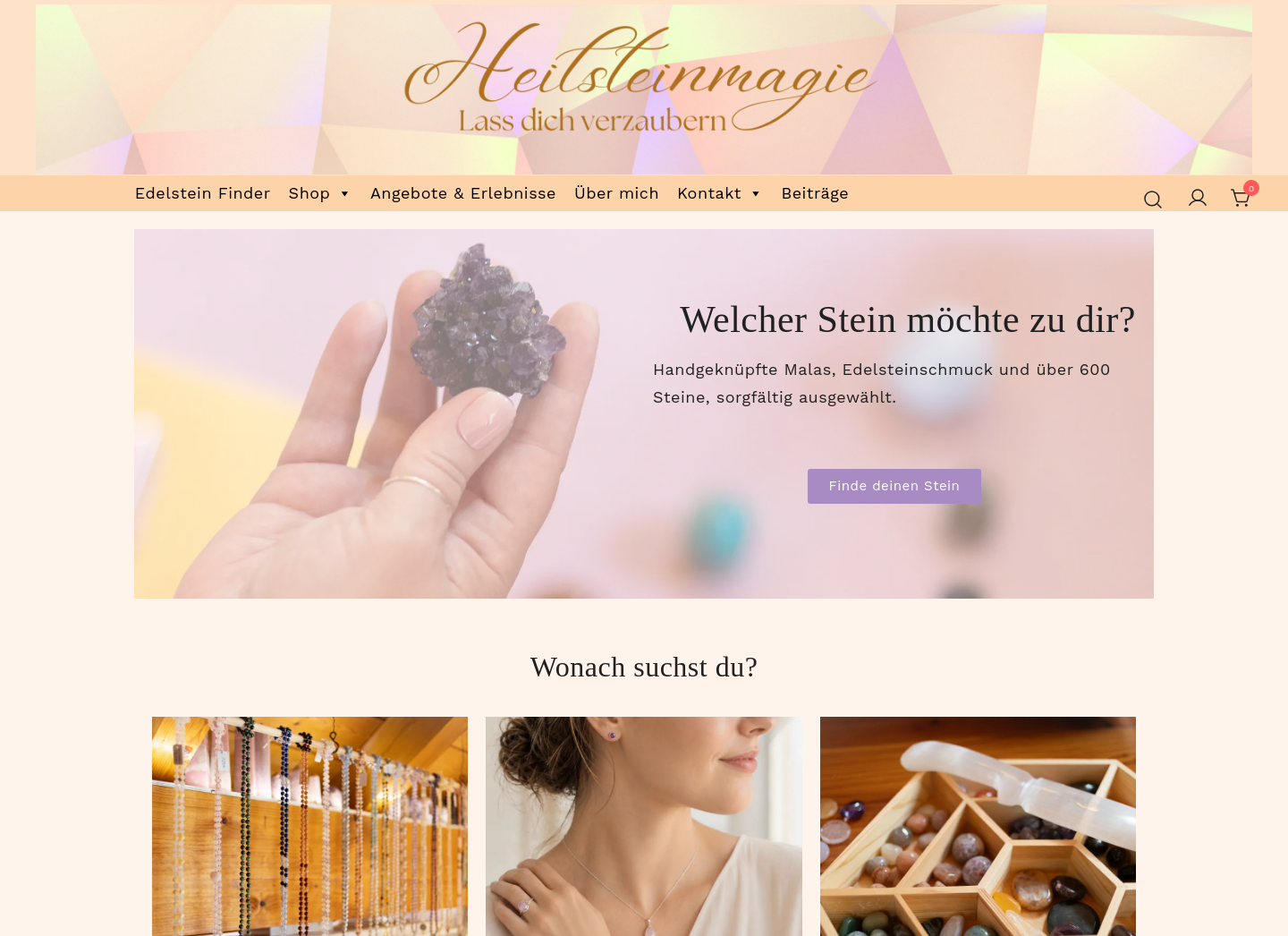 Aktuelle Website-Vorschau von Heilsteinmagie