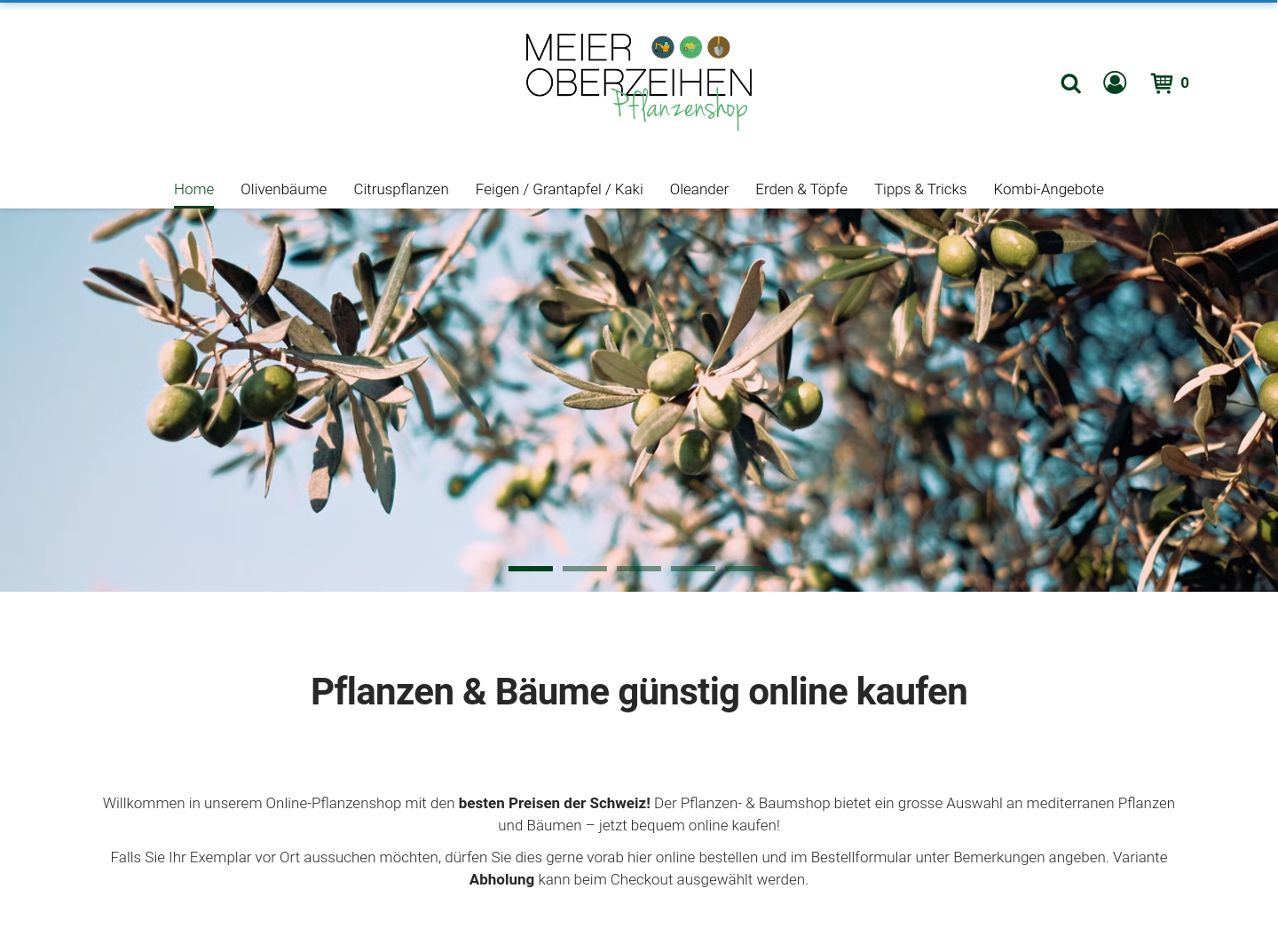 Aktuelle Website-Vorschau von Meier Oberzeihen Pflanzenshop