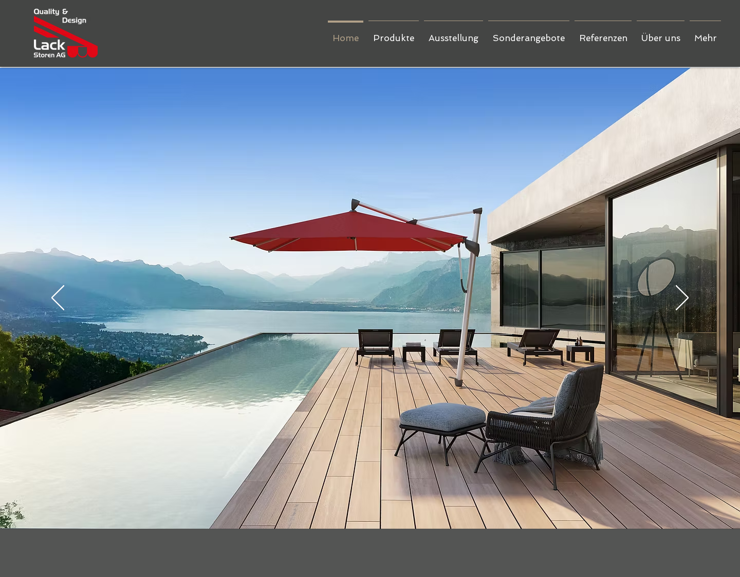 Aktuelle Website-Vorschau von Lack Storen AG