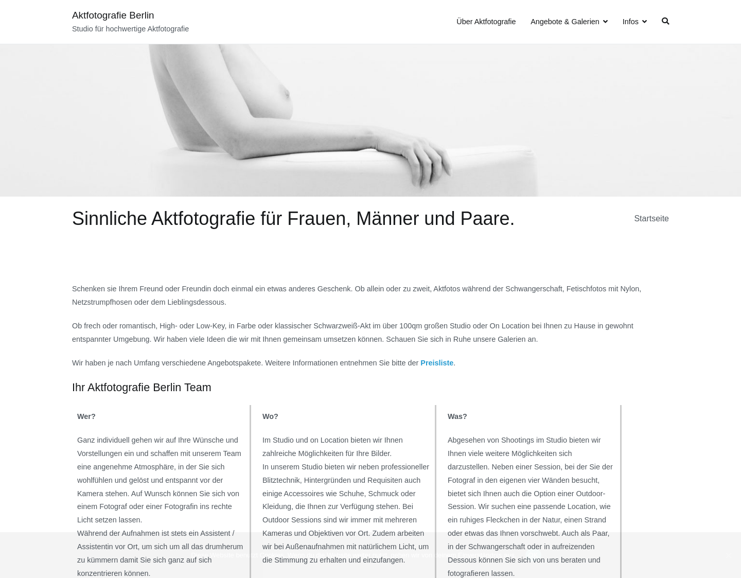 Aktuelle Website-Vorschau von Fotostudio Berlin (Aktfotografie)