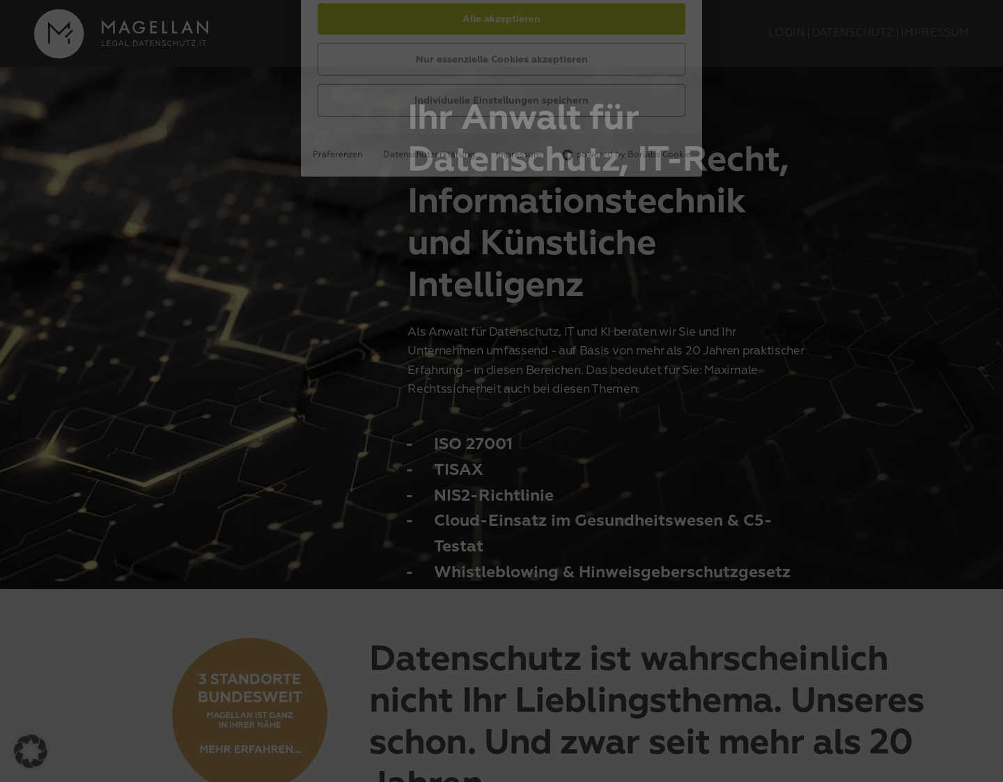 Aktuelle Website-Vorschau von MAGELLAN Säugling Rechtsanwaltsgesellschaft mbH