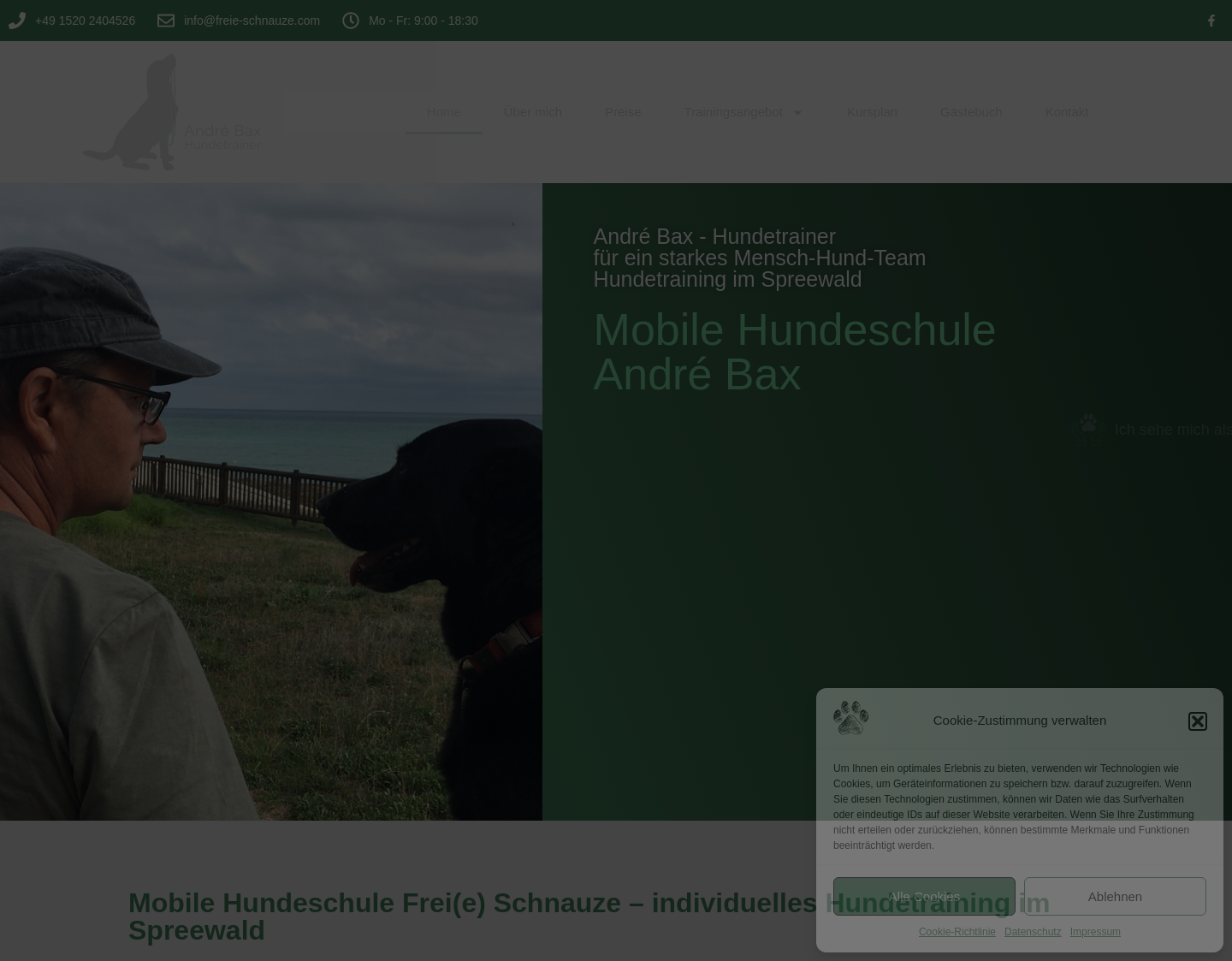 Aktuelle Website-Vorschau von Hundeschule - André Bax