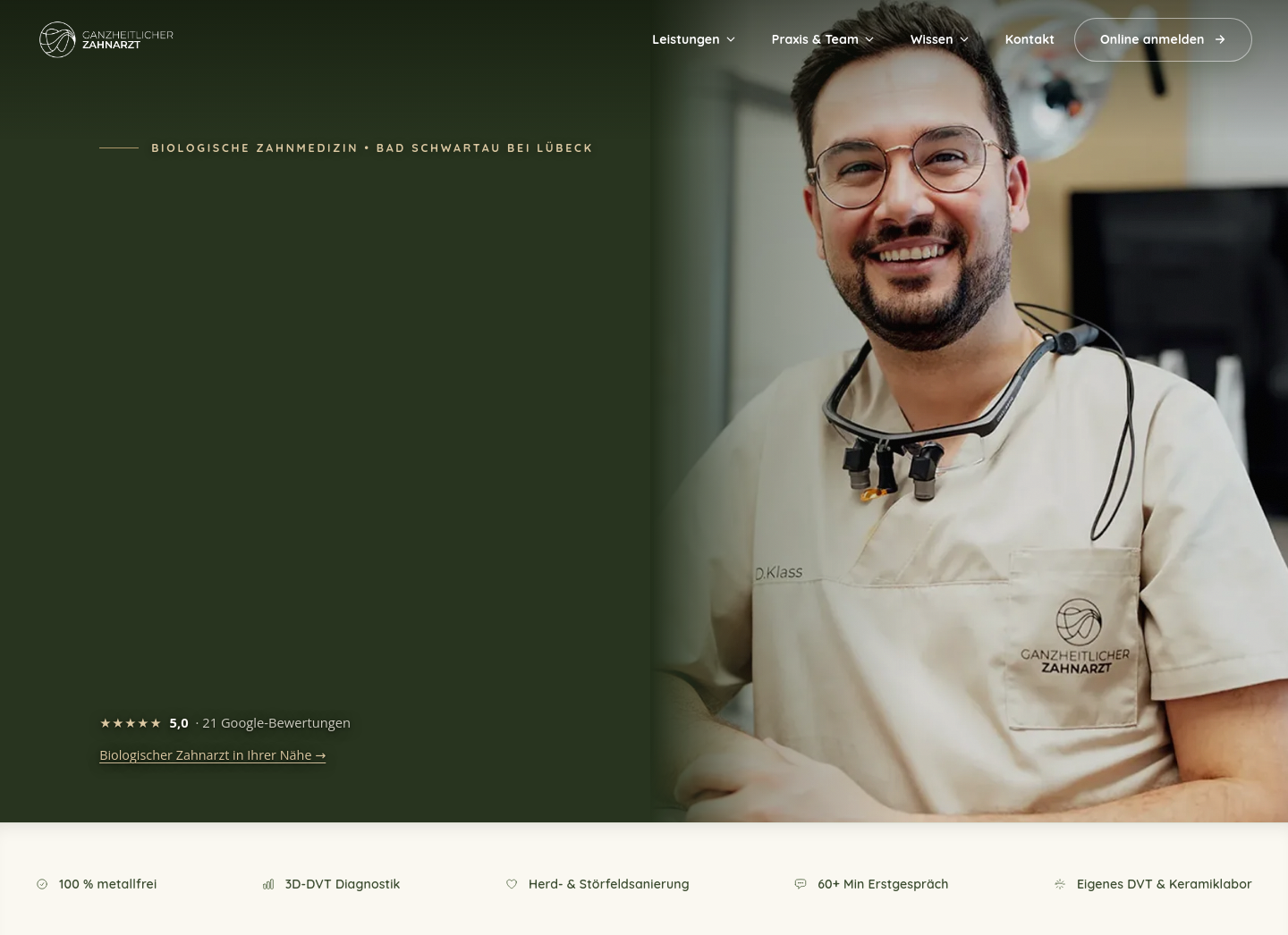 Aktuelle Website-Vorschau von Zahnimplantate Lübeck