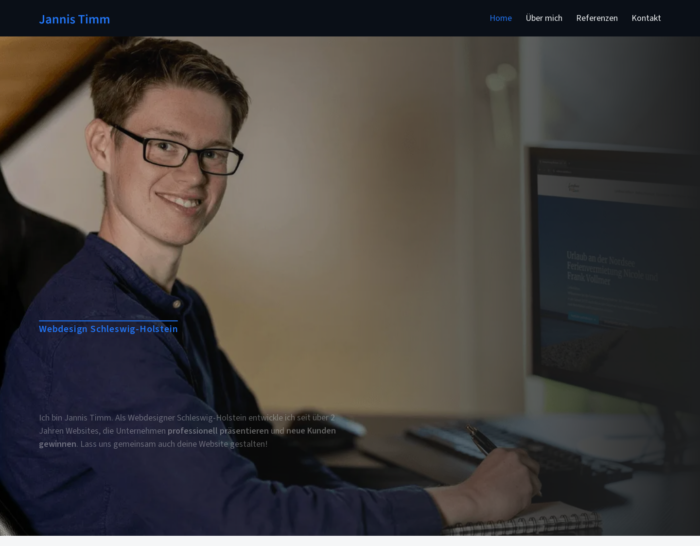 Aktuelle Website-Vorschau von Webdesign Jannis Timm