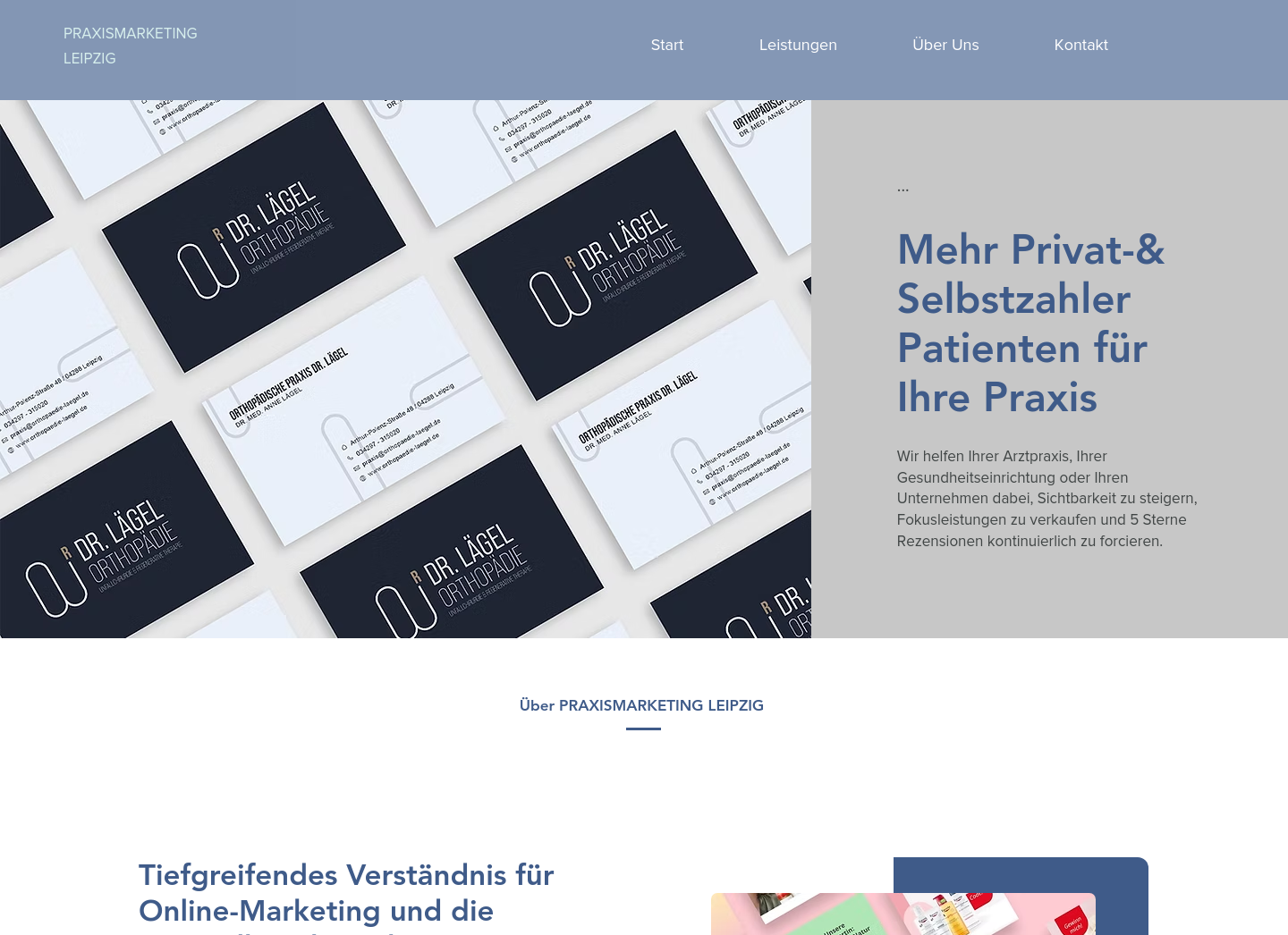 Aktuelle Website-Vorschau von Praxismarketing Leipzig
